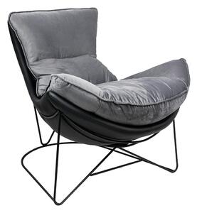 King Home Otilia Stand Fotel Bársony Sötétszürke Modern