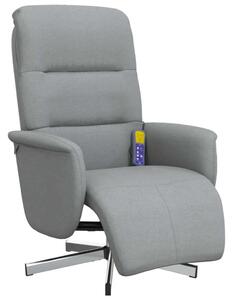 VidaXL Masszázsfotel - Dönthető - Szövet - Világosszürke