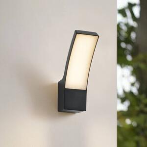 Lindby LED kültéri fali lámpa Ilvita, antracit, fém, IP54, Fekete, Alumínium, Modern