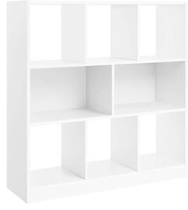 Könyvespolc, térelválasztó polc, 97,5 x 100 x 30 cm, fehér