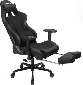 Songmics ergonomikus Gamer szék lábtartóval - fekete