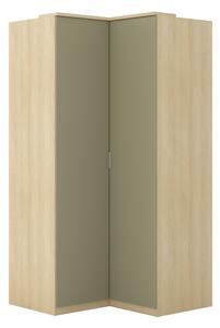 Sarokszekrény Nolcala 107, Laminált forgácslap, 217x109x109cm, Tölgy, Eukaliptusz