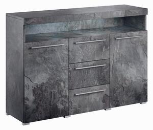 Komód Torvire 110, Laminált forgácslap, 92x132x39cm, Sötét beton