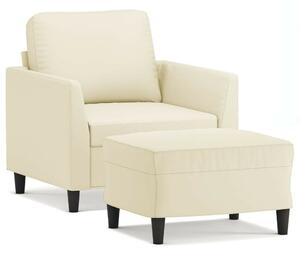 VidaXL krémszínű műbőr kanapéfotel lábtartóval 60 cm