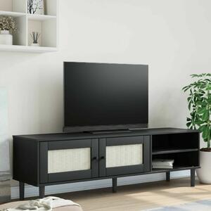 VidaXL SENJA TV-szekrény - Fekete Rattan - 158 cm