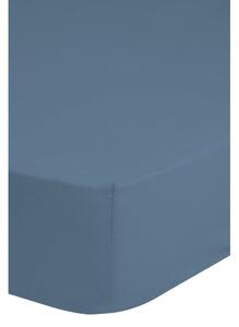 Kék pamut-szatén gumis lepedő, 90 x 200 cm - HIP