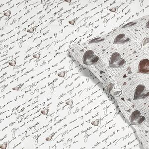 Goldea flanel ágyneműhuzat - szerelmes szövegek és szívek 140 x 200 és 70 x 90 cm