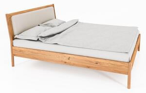 Tölgyfa franciaágy kárpitozott ágytamlával 180x200 cm Pola - The Beds