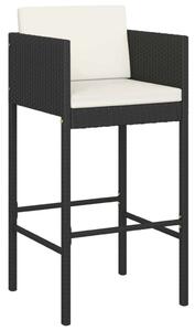 VidaXL Polyrattan Bárszék - 4 db - Fekete