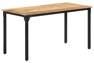 VidaXL Mangófa Étkezőasztal - Fekete Vas - 140x70x76 cm