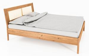 Tölgyfa franciaágy rattan ágytamlával 160x200 cm Pola - The Beds