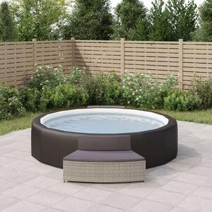 VidaXL 2 db szürke polyrattan pezsgőfürdő pad párnával