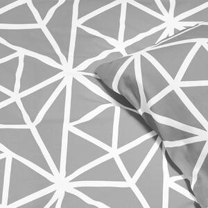 Goldea pamut ágyneműhuzat - fehér geometriai alakzatok szürke alapon 140 x 200 és 70 x 90 cm
