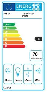 Faber STILO COMFORT BK MATT A60 Páraelszívó, 690 m3/óra, 3 sebességfokozat, B energiaosztály, Fekete