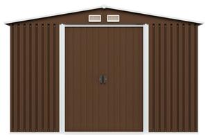 VidaXL barna acél kerti fészer 257 x 205 x 178 cm