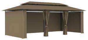 VidaXL tópszínű pavilon függönyökkel 600 x 298 x 270 cm 180 g/m²