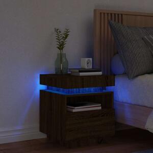 VidaXL LED Éjjeliszekrény - Barna Tölgy - 40x39x48,5cm