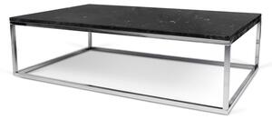 Dohányzóasztal krómozott talpazattal és fekete márvány asztallappal, 120x75 cm Prairie - TemaHome