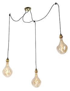 Függesztett lámpa arany 3 fényes LED arany fényerőszabályzóval - Cava Luxe