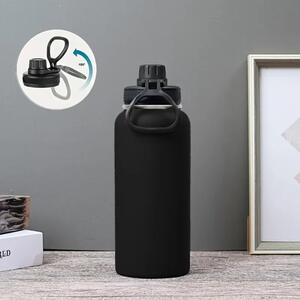 Rozsdamentes Acél Termosz Kulacs Szivárgásmentes Kupakkal, Hideg és Meleg Italokhoz - 950 ml - Fekete
