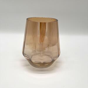 Váza, üveg, arany színezéssel - 17 cm