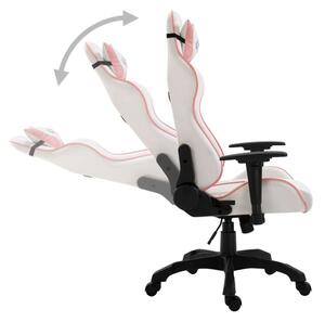 VidaXL műbőr Gamer szék #fehér-rózsaszín