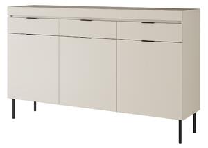 Sentia komód 157 cm, háromajtós három fiókkal - kasmír / fekete