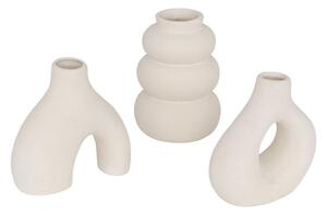 3 darabos fehér kerámia váza szett 9 cm - BOUQUET