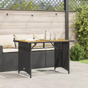 VidaXL fekete polyrattan falapos kerti asztal 110 x 68 x 70 cm