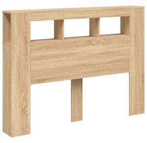 VidaXL sonoma-tölgyszínű szerelt fa LED-es fejtámla 140x18,5x103,5 cm