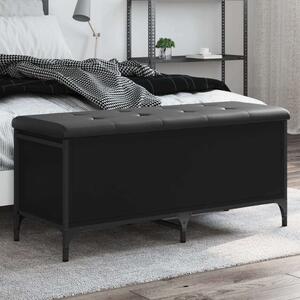 VidaXL Fekete Tárolópad Ülőfelülettel - 102x42x45 cm
