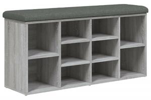 VidaXL szürke sonoma színű szerelt fa cipőtároló pad 102 x 32 x 50 cm