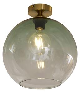 Art Deco mennyezeti lámpa sárgaréz zöld üveggel - Sandra