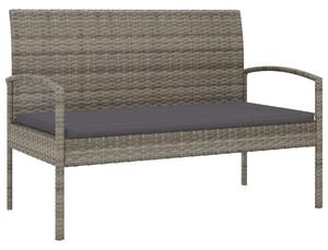 Polyrattan Kerti Pad - Szürke - 105 cm