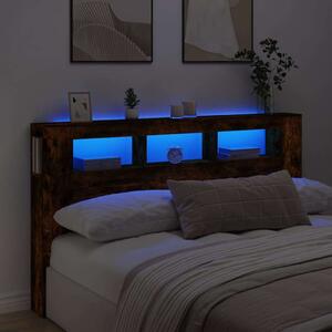 LED-es Fa Fejtámla - Füstös Tölgy - 180cm