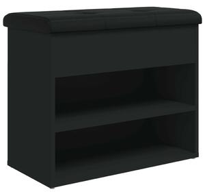 VidaXL fekete szerelt fa cipőtároló pad 62 x 32 x 50 cm