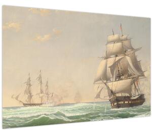 Kép - Fitz Henry Lane, The United States Frigate President Engaging the British Squadron, reprodukciók (90x60 cm)
