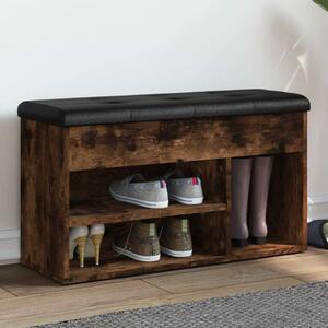 VidaXL füstös tölgy színű szerelt fa cipőtároló pad 82 x 32 x 45,5 cm