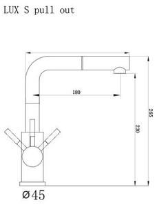 LUX S Metalac T03815 Mosogató Csaptelep - Kihúzható, Fehér