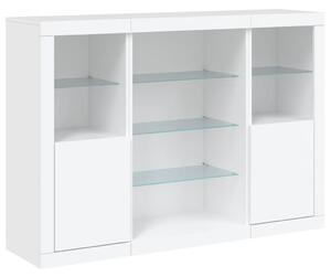 VidaXL LED-es Tálalószekrény - 3 részes - Fehér - 142,5x37x100cm
