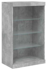 VidaXL LED-es Tálalószekrény Szett - Betonszürke - 142,5cm