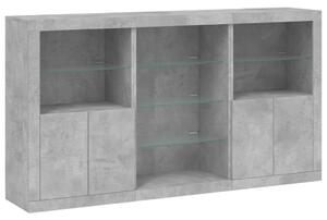 VidaXL LED-es Tálalószekrény - Betonszürke - 181,5x37x100 cm