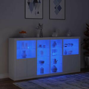 VidaXL LED-es Tálalószekrény - Fehér - 202x37x100 cm