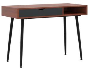 VidaXL barna szerelt fa számítógépasztal fiókkal 110 x 50 x 75 cm