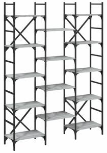 VidaXL szürke sonoma színű szerelt fa könyvespolc 127,5x28,5x172,5 cm