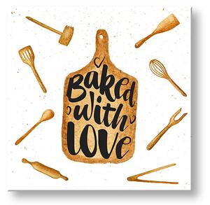 Vászonkép szöveggel Baked with love (modern vászonképek)