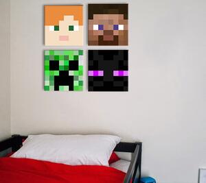 Minecraft vászonkép - a legjobb karakterek vásznon - Alex, Steve, Enderman, Creeper ()