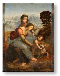 Vászonkép Leonardo da Vinci - A szent család szent Annával