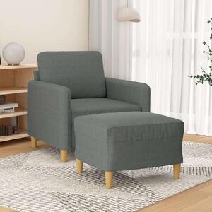 VidaXL sötétszürke szövet kanapéfotel lábtartóval 60 cm