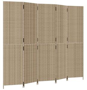 VidaXL Polyrattan Térelválasztó - Bézs - 5 Panel - 245x200cm